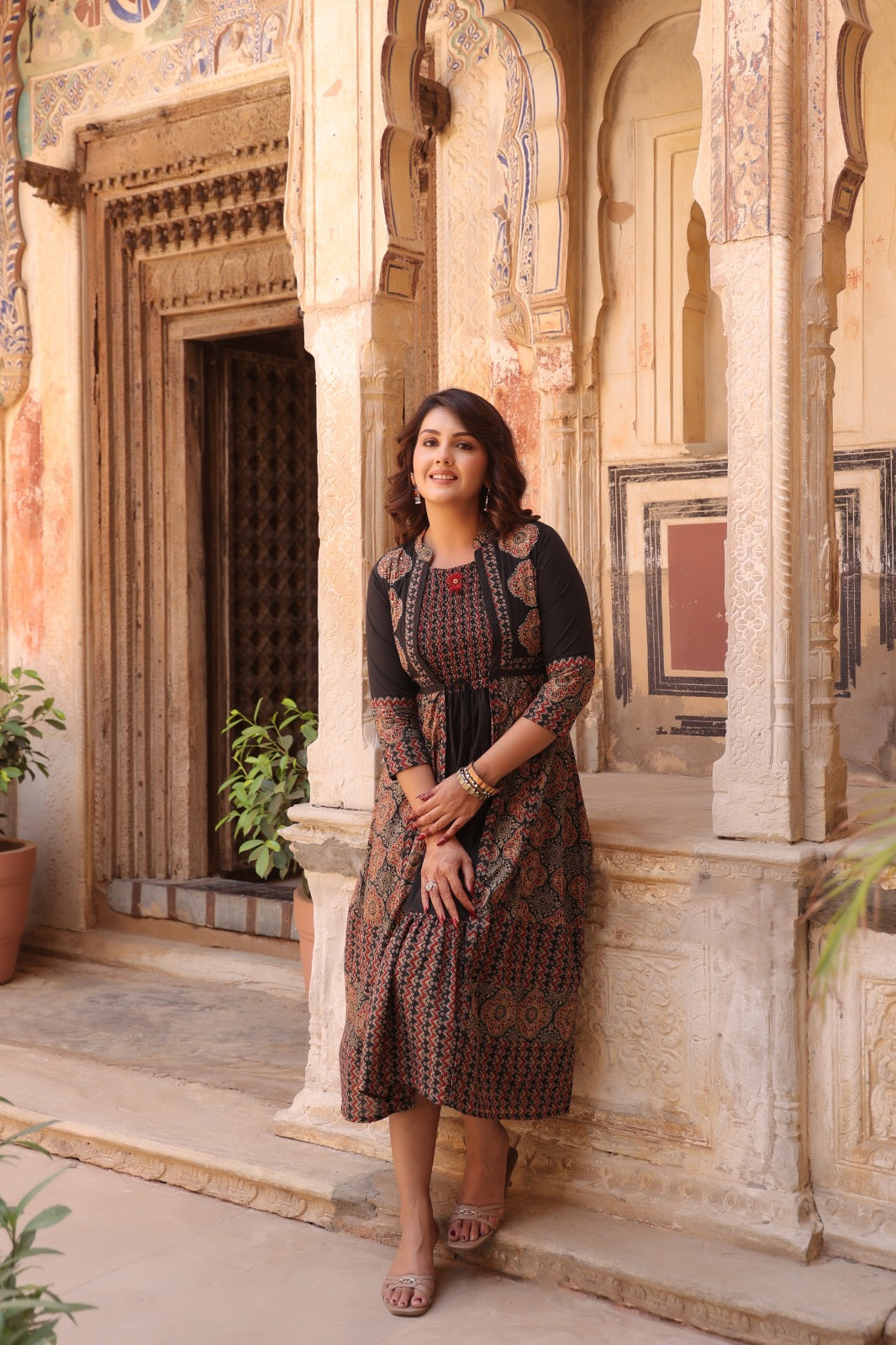 Black Heritage Dress with Shrug