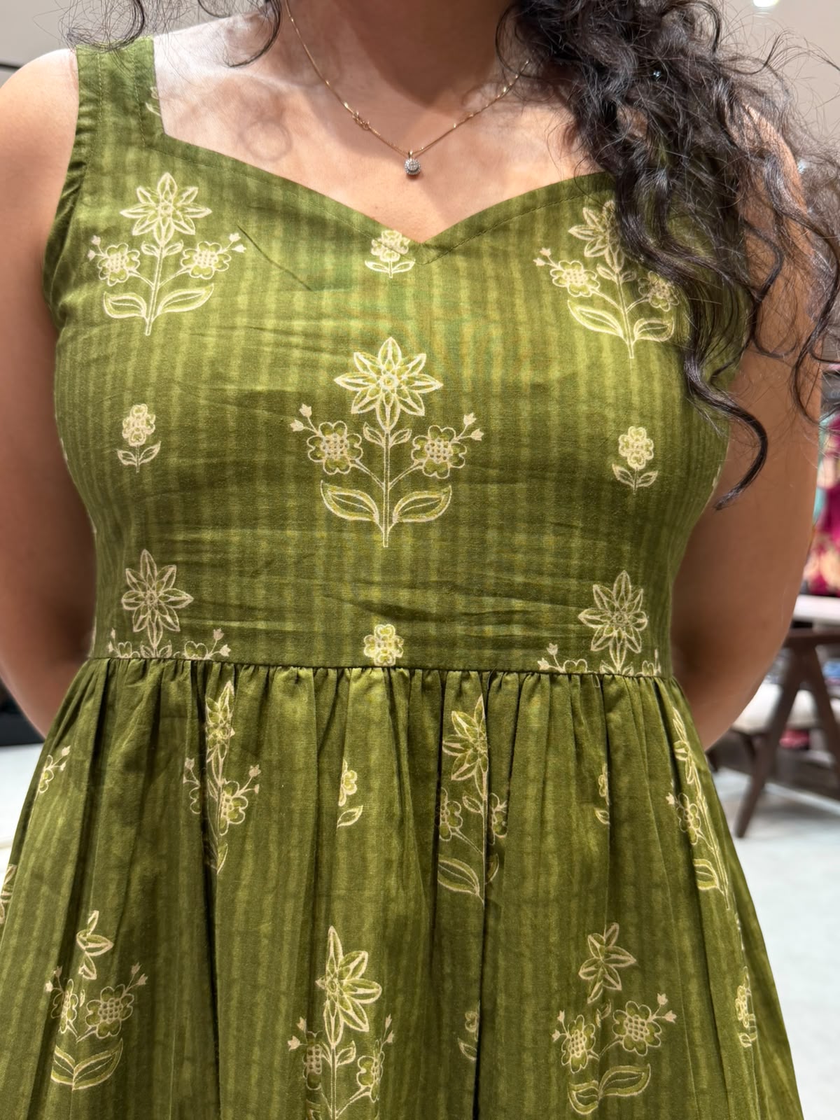 Green Ambience Sleeveless Short Dress