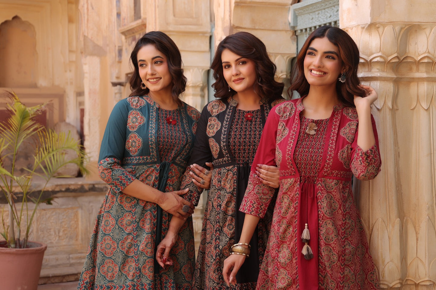 Red Heritage Dress with Shrug