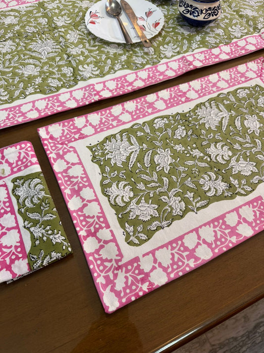 Hand Block Printed Dining Mat Set