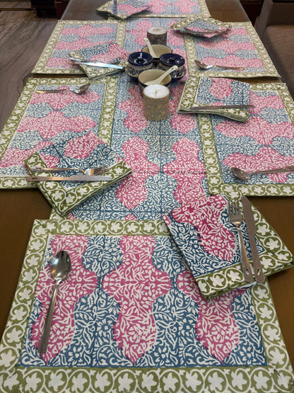 Hand Block Printed Dining Mat Set