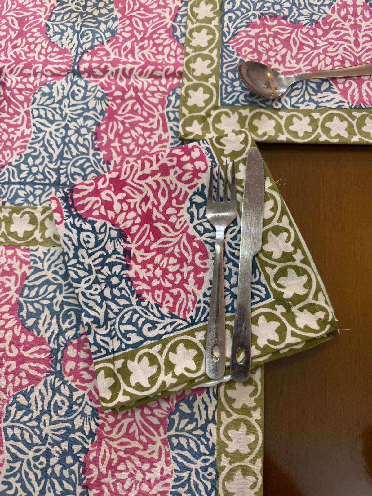 Hand Block Printed Dining Mat Set