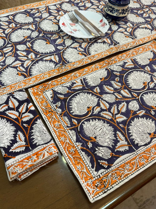 Hand Block Printed Dining Mat Set