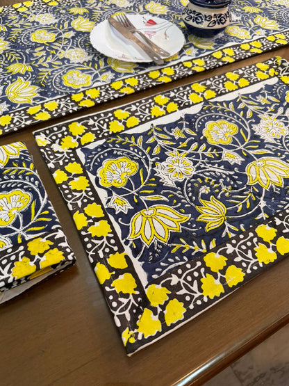 Hand Block Printed Dining Mat Set