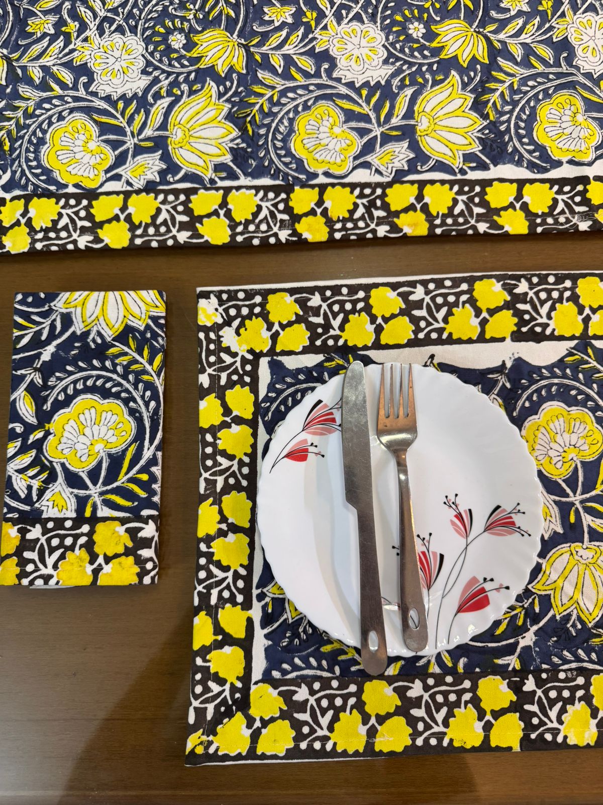 Hand Block Printed Dining Mat Set