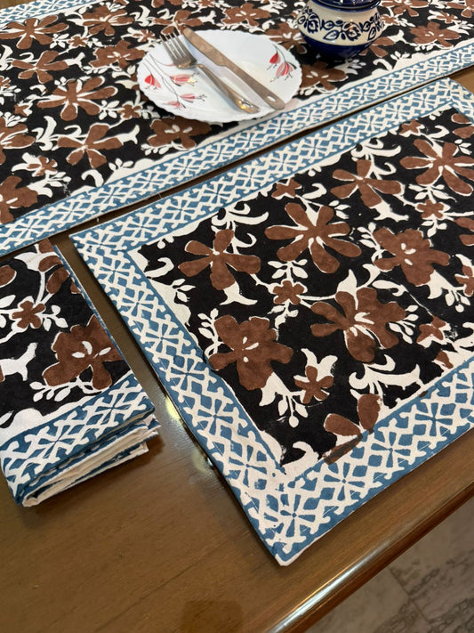 Hand Block Printed Dining Mat Set