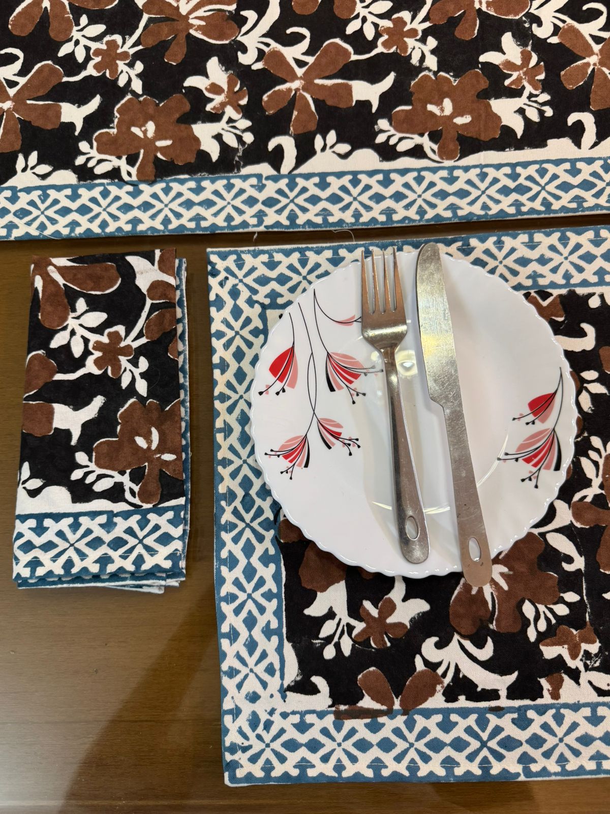 Hand Block Printed Dining Mat Set