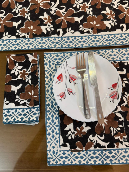 Hand Block Printed Dining Mat Set