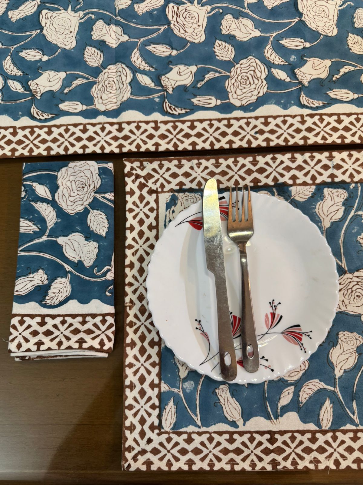 Hand Block Printed Dining Mat Set