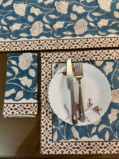 Hand Block Printed Dining Mat Set