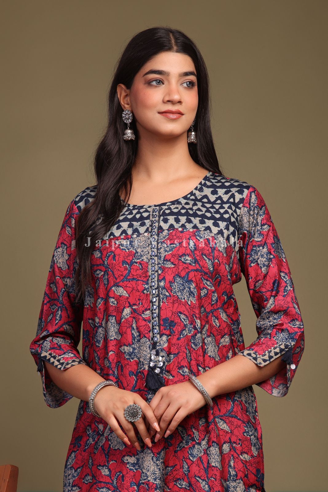 cotton printed kurti pant set