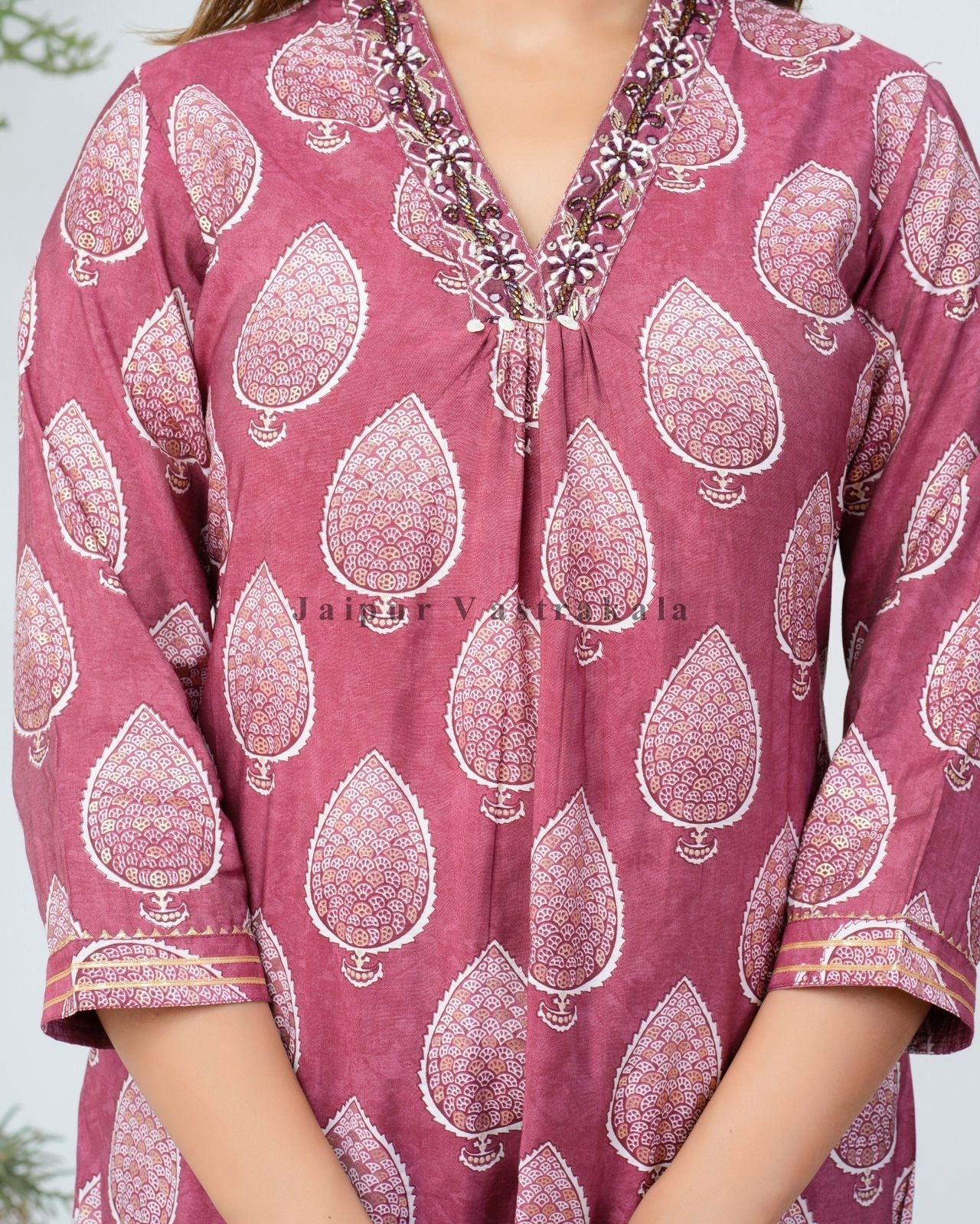 hand block printed kurta set with dupatta