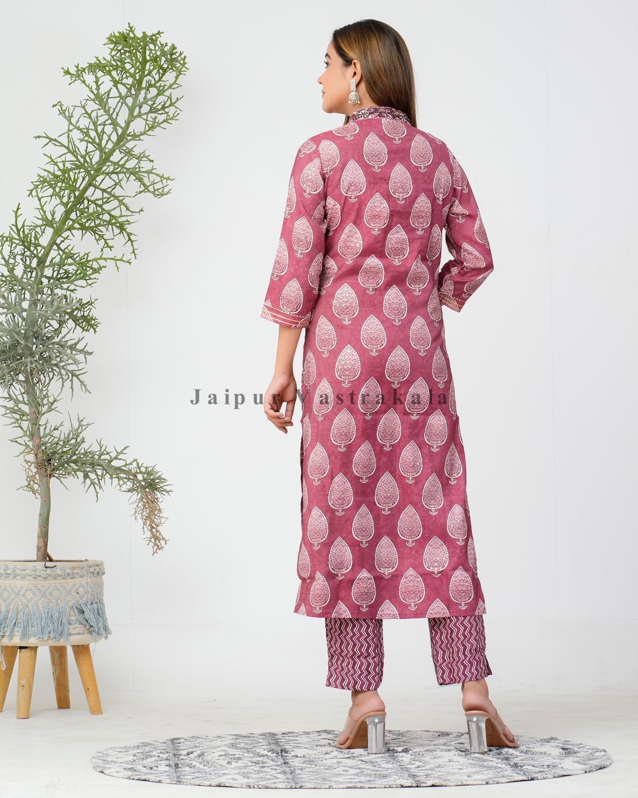 hand block printed kurta set with dupatta