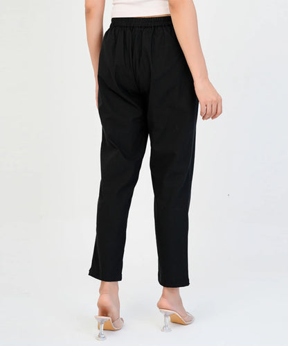 Black Cotton Narrow Pant