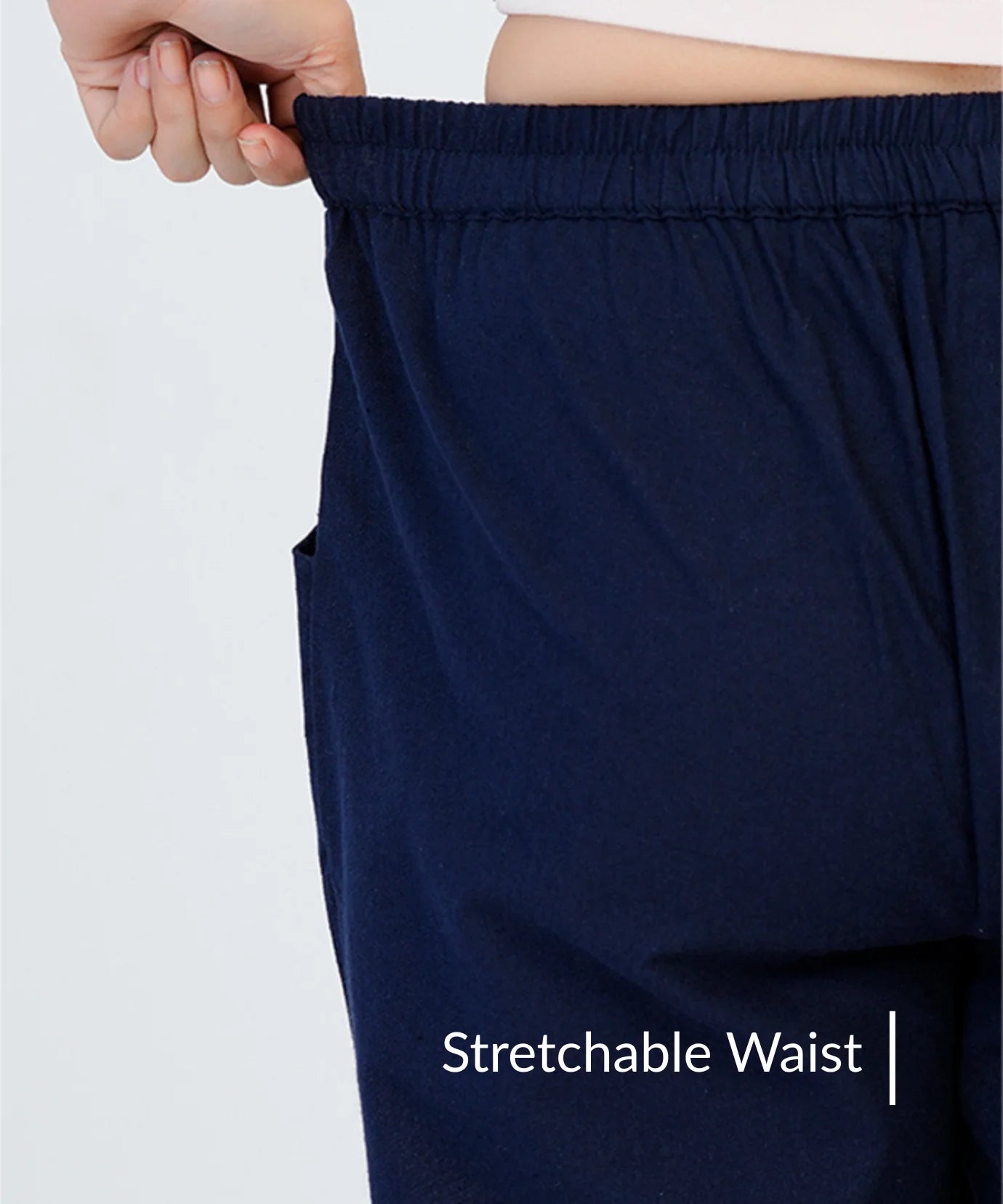 Blue Cotton Narrow Pant