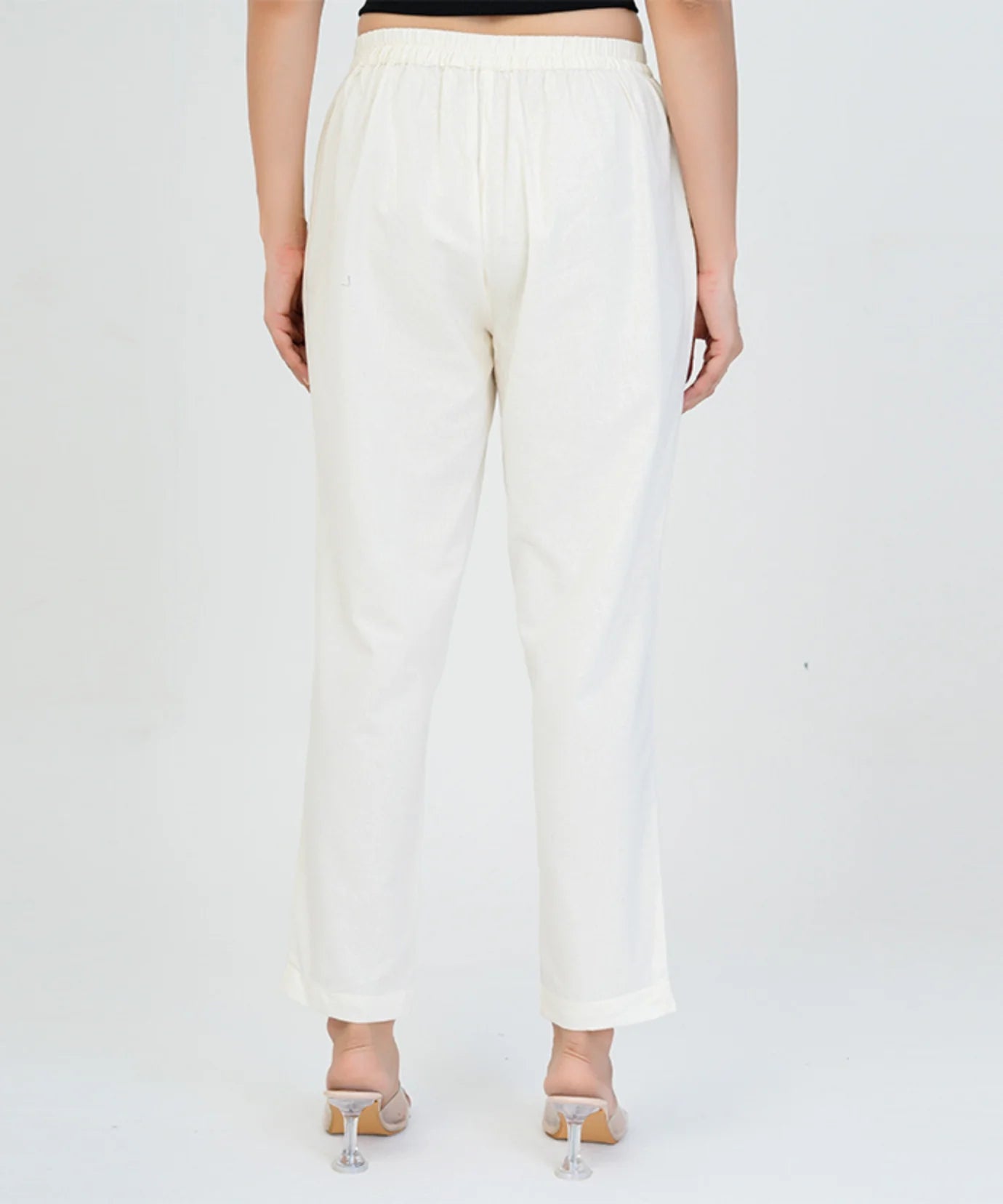 White Cotton Narrow Pant
