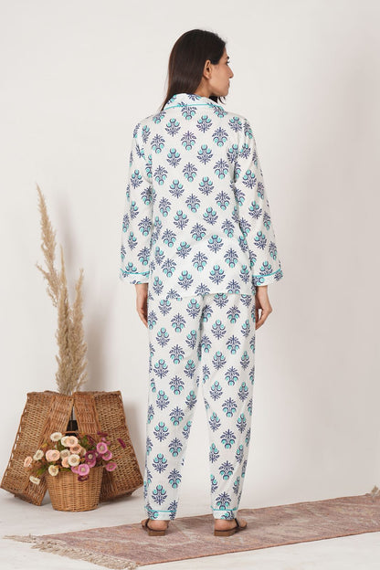Ocean Fern Leaf Night Wear Set