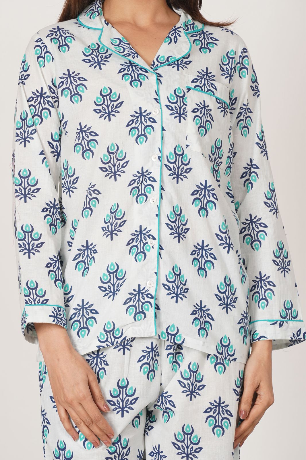 Ocean Fern Leaf Night Wear Set