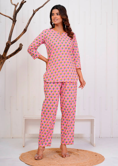 Pink Booti Night Wear Set
