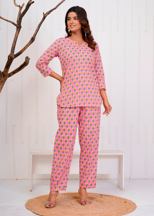 Pink Booti Night Wear Set