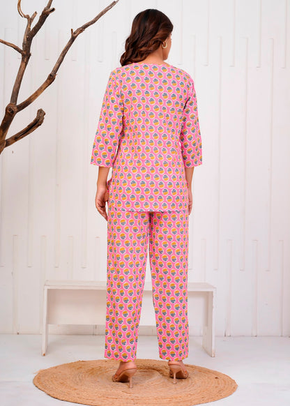 Pink Booti Night Wear Set