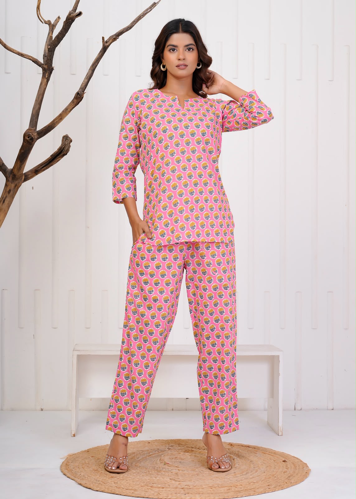 Pink Booti Night Wear Set