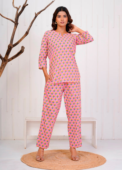 Pink Booti Night Wear Set