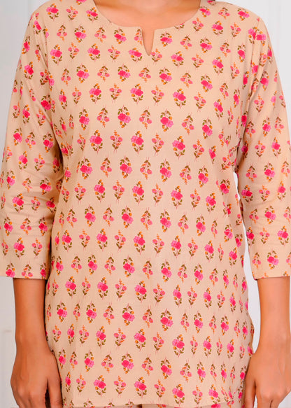 Beige Booti Night Wear Set