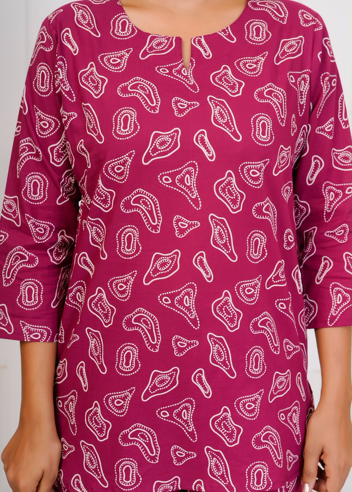 Maroon Shells Night Wear Set