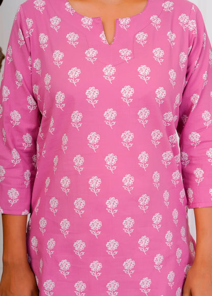 Mauve Buds Night Wear Set