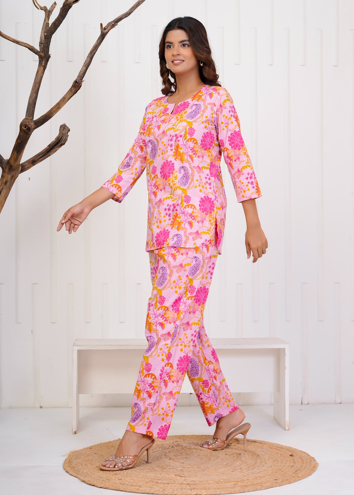 Pink Nature Night Wear Set