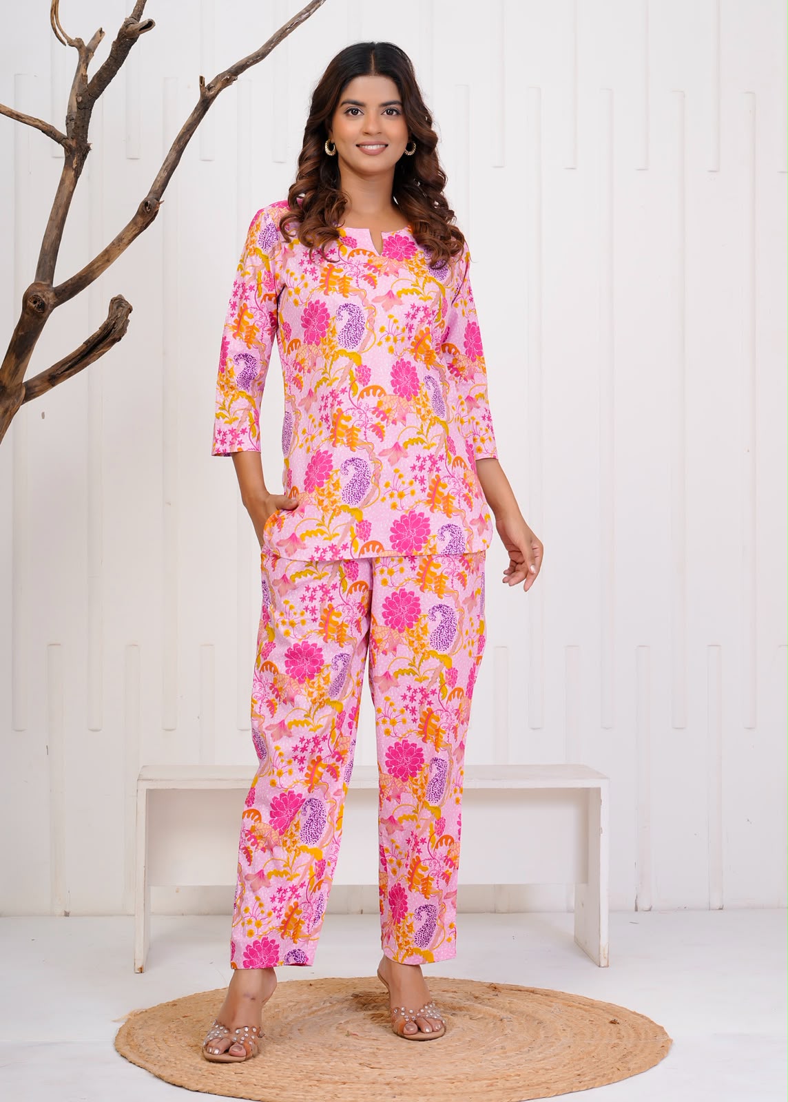 Pink Nature Night Wear Set