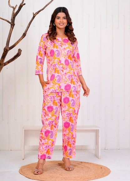 Pink Nature Night Wear Set