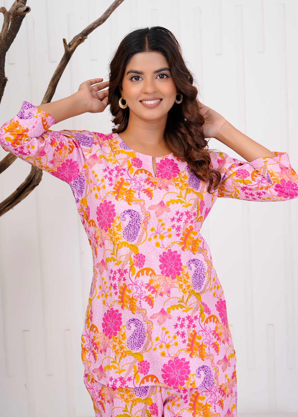 Pink Nature Night Wear Set