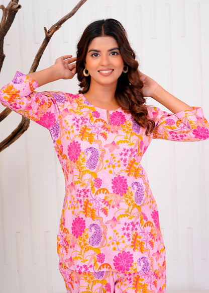 Pink Nature Night Wear Set