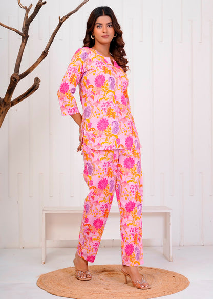 Pink Nature Night Wear Set