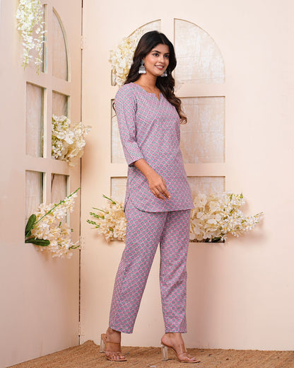 cotton printed night suit set