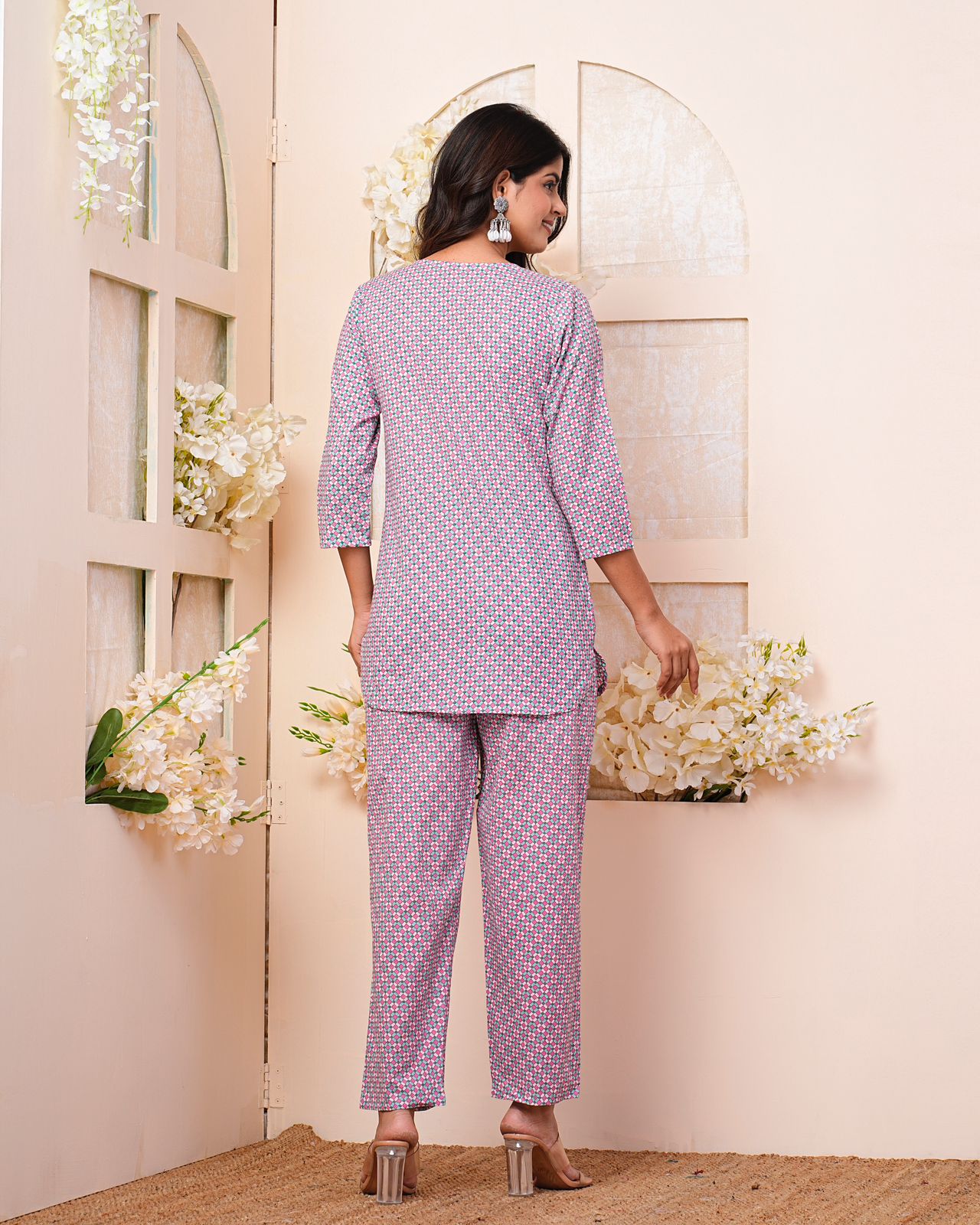 cotton printed night suit set