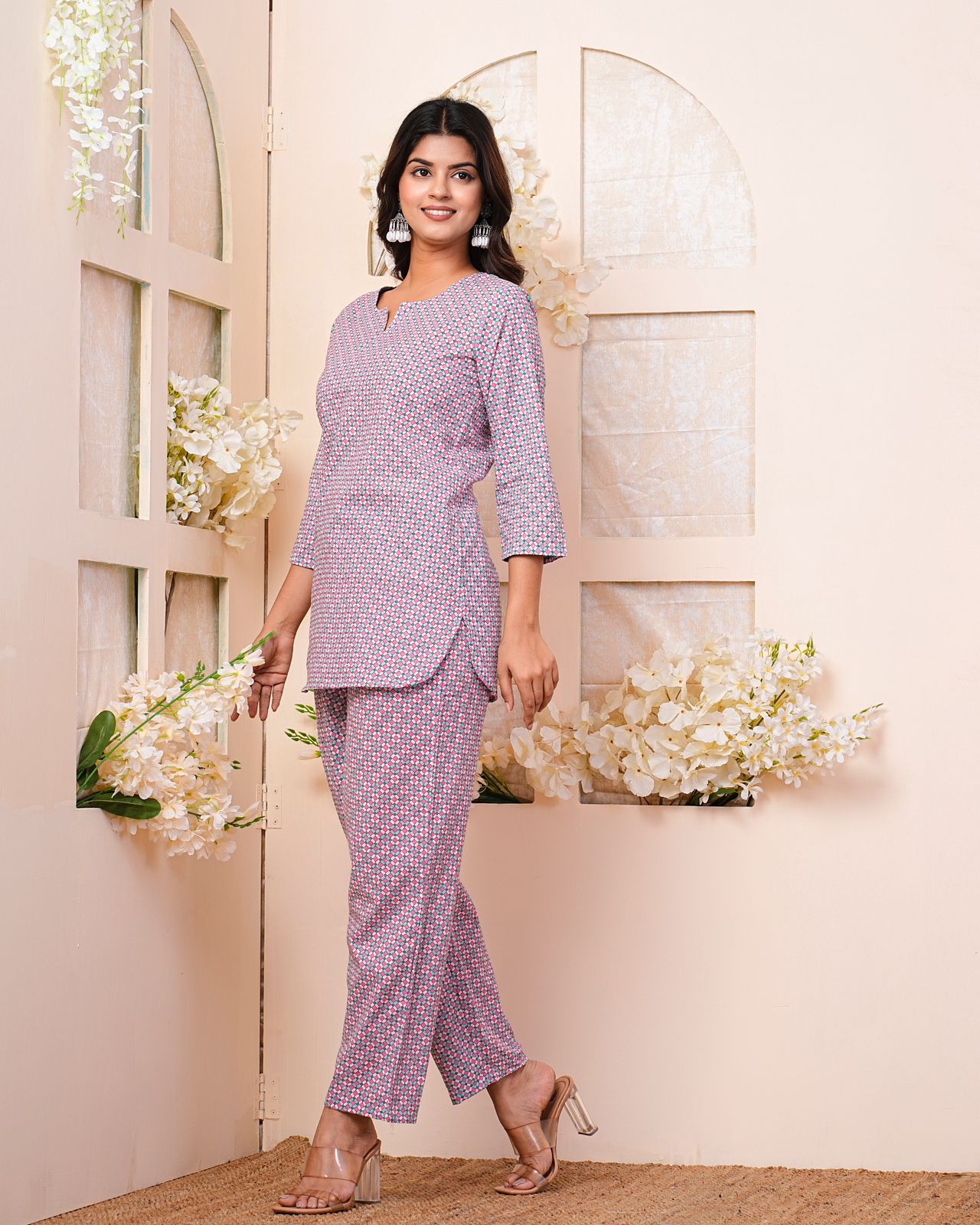 cotton printed night suit set