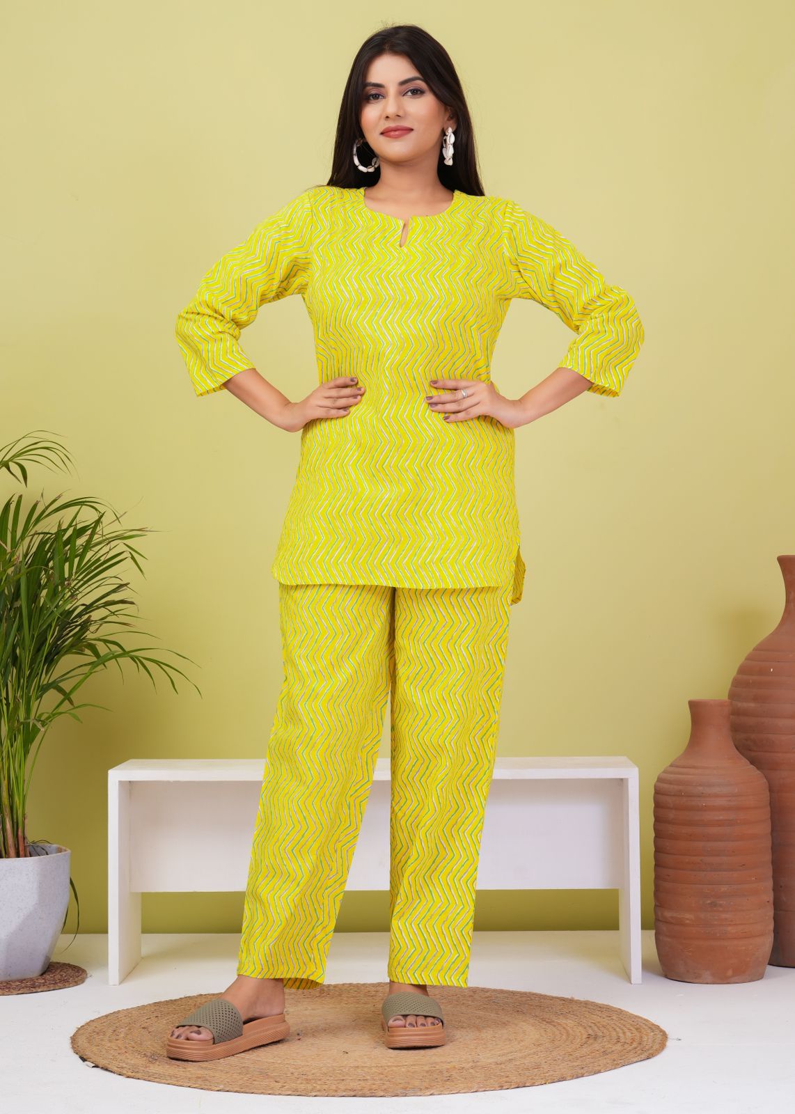 cotton printed night suit set