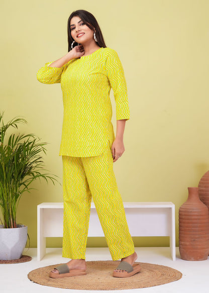 cotton printed night suit set