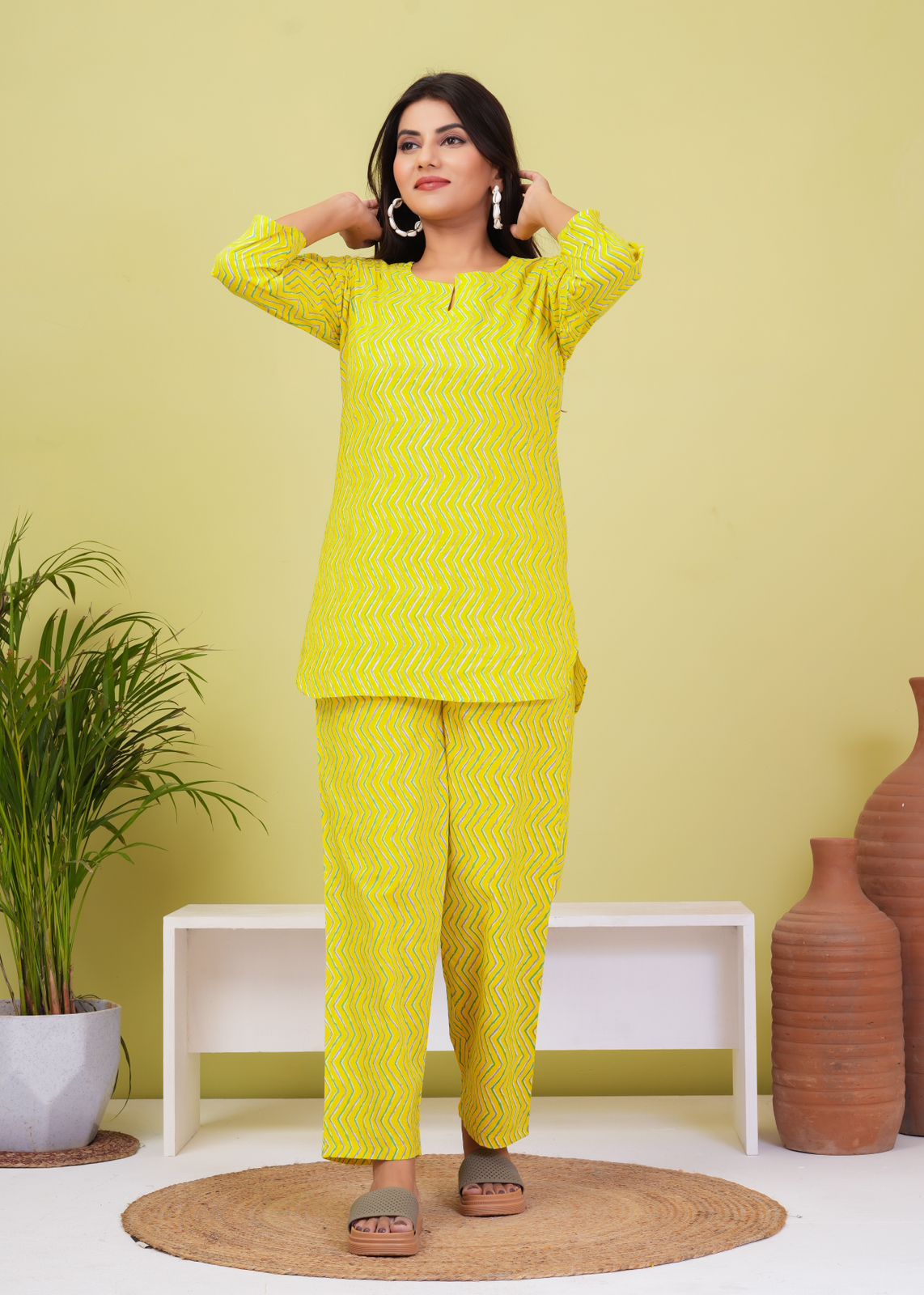 cotton printed night suit set