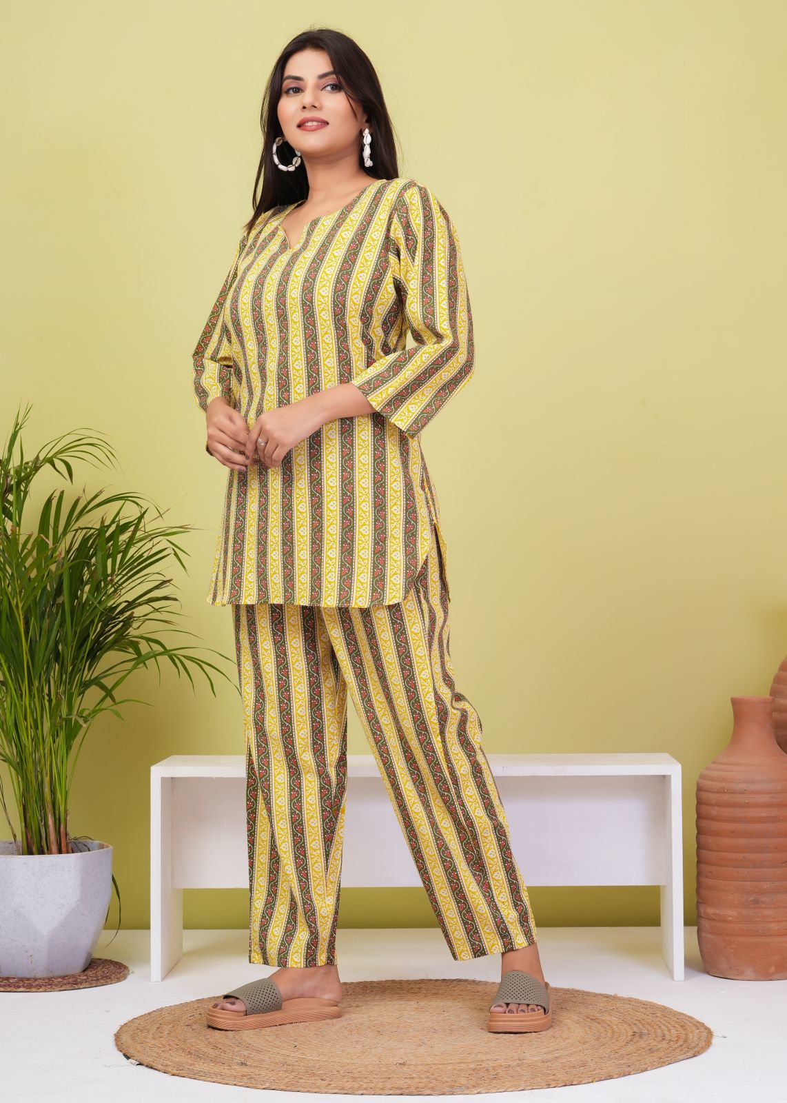 cotton printed night suit set