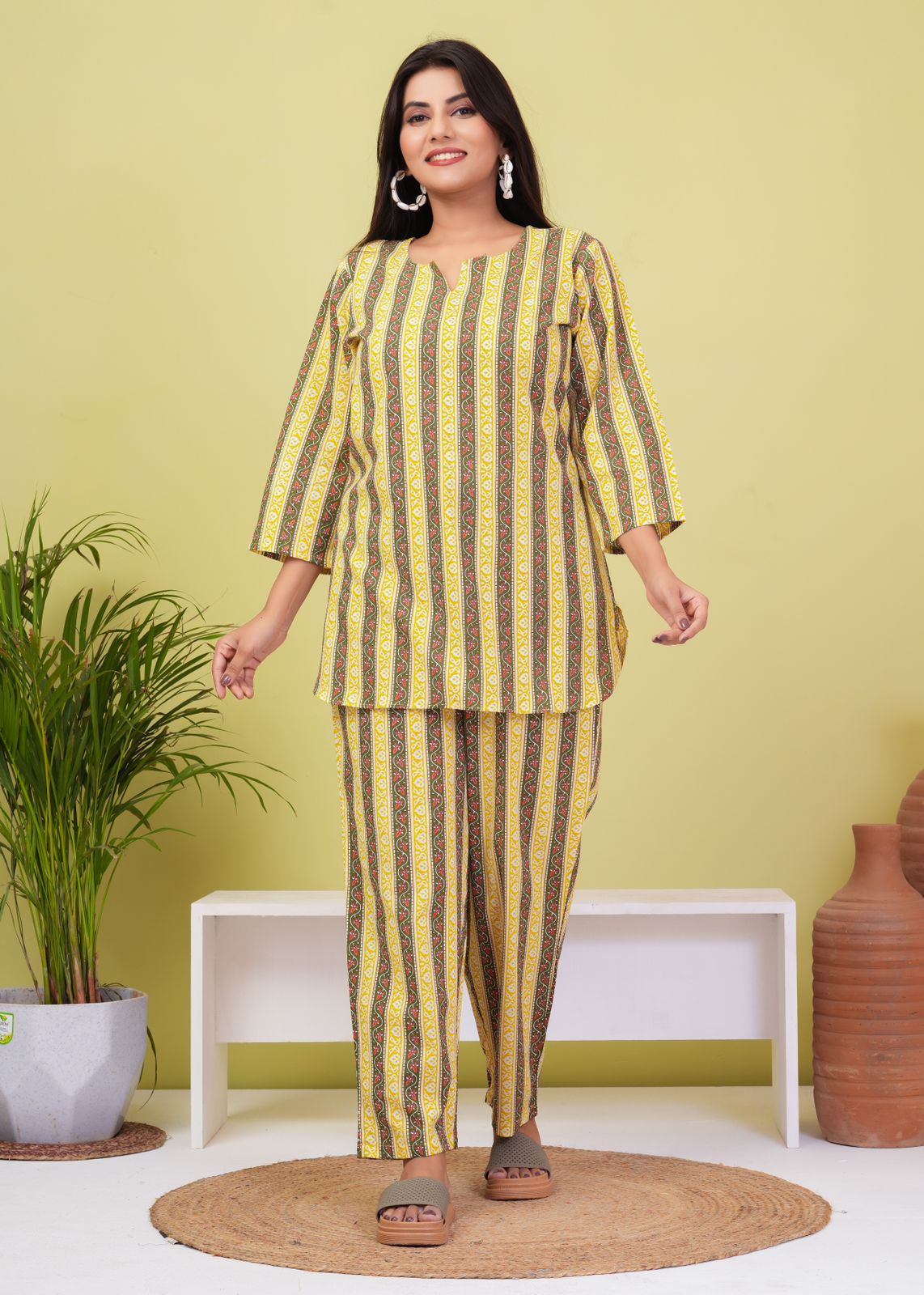 cotton printed night suit set