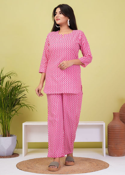 cotton printed night suit set