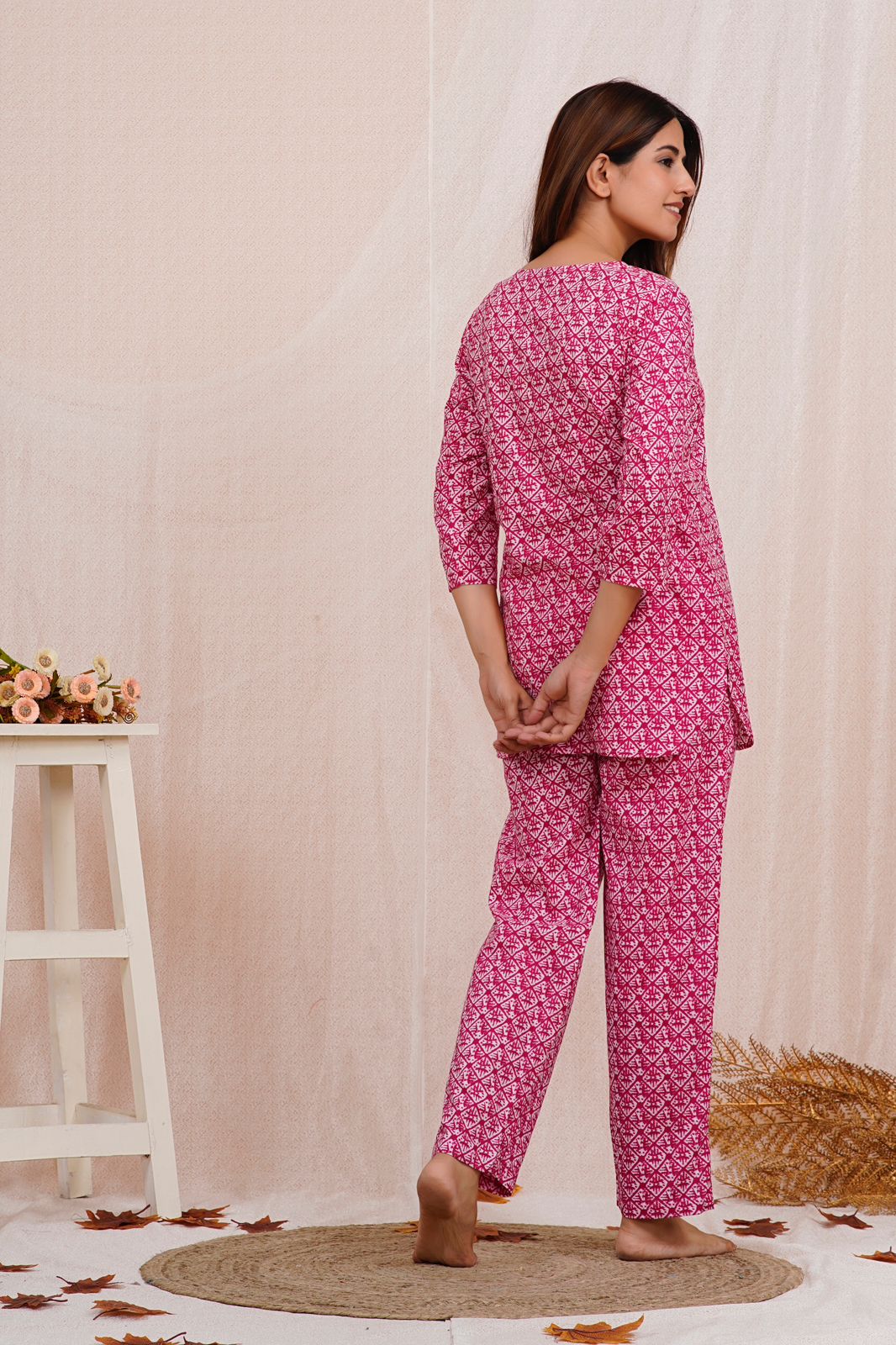 cotton printed night suit set