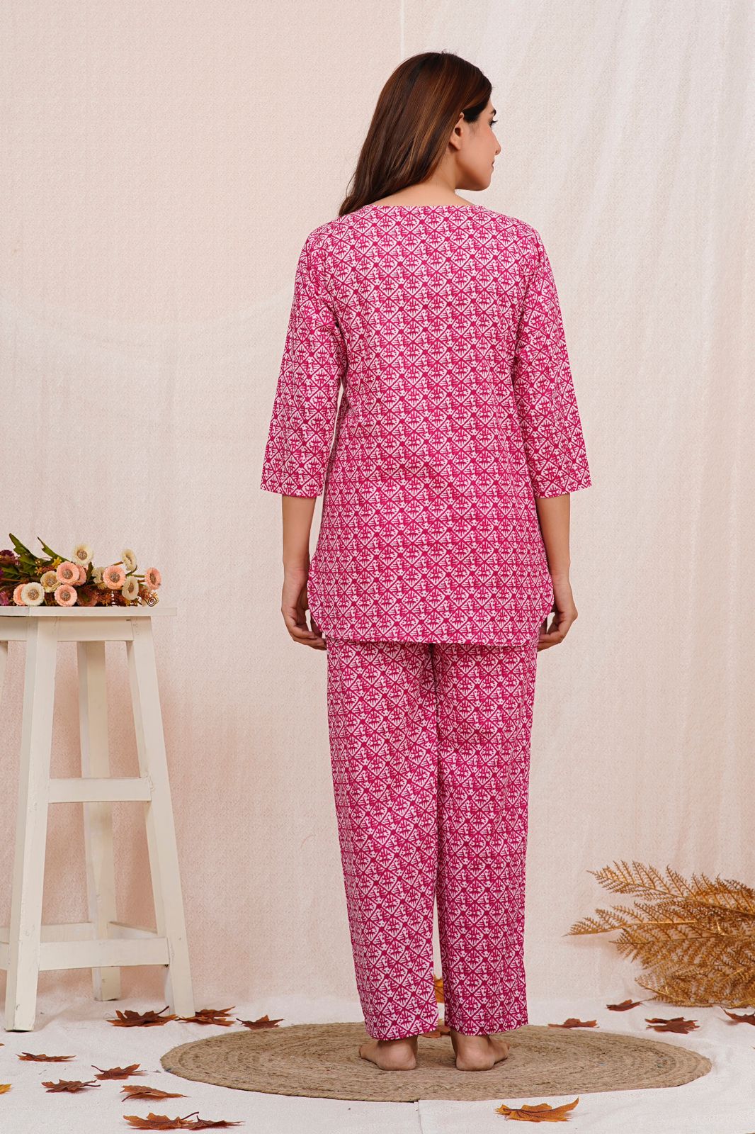 cotton printed night suit set