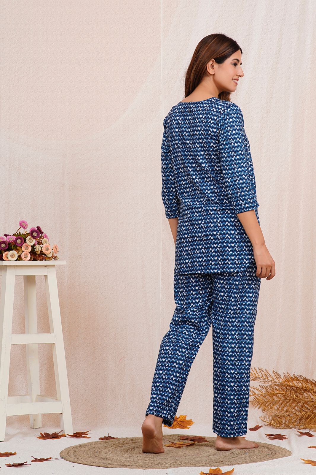 cotton printed night suit set