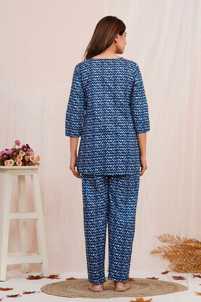 cotton printed night suit set