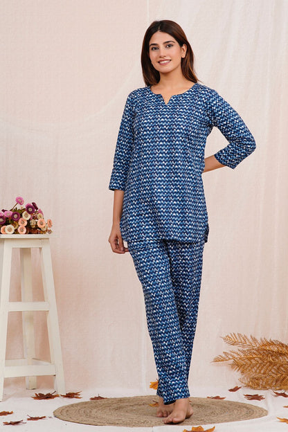 cotton printed night suit set